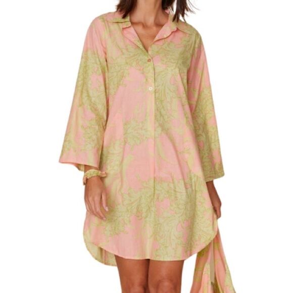 Modaposa Dresses & Skirts - NEW MODAPOSA Pink Floral Shirt Dress